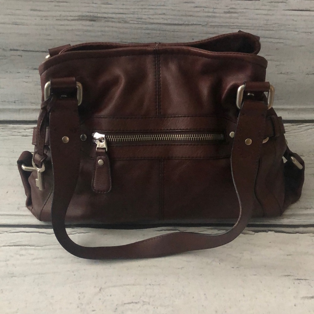 Fossil cognac satchel